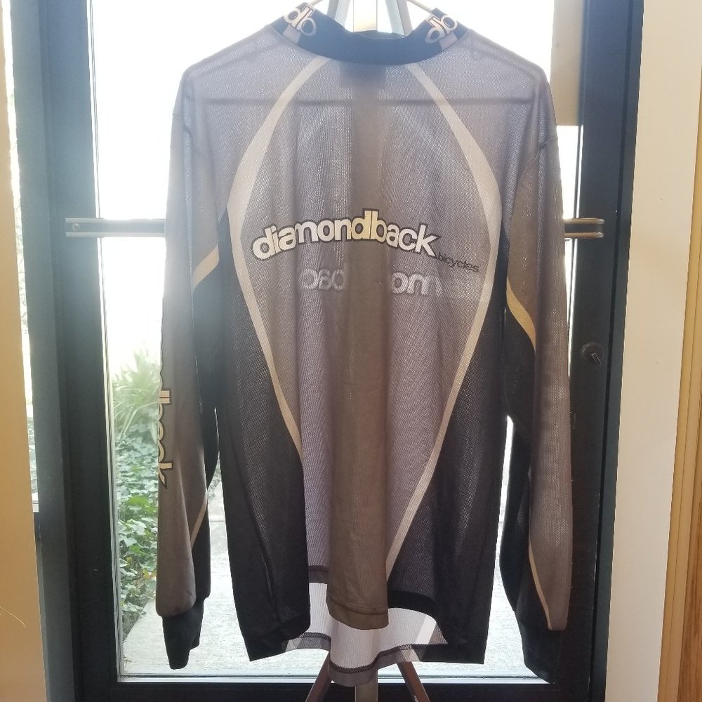 Revi Cycling Long Sleeved L Jersey Diamondback Bicycles Biking Shirt Black Gray